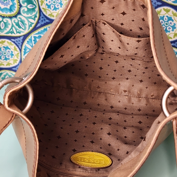 Fossil Tan and Yellow Leather Shoulder Bag - Picture 11 of 13